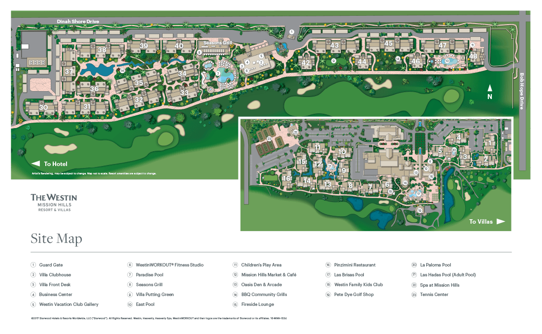 The Westin Mission Hills Resort Villas, Palm Springs Resort Map