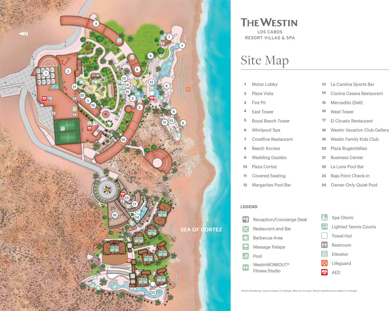The Westin Los Cabos Resort Villas & Spa Resort Map