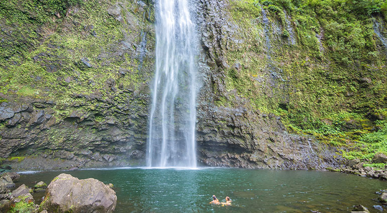 Swimming at Hanakapiai-Falls