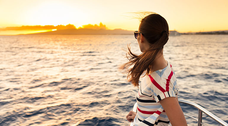 Enjoying a beautiful sunset cruise in Hawai‘i