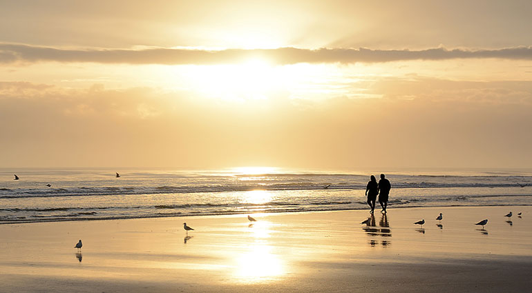 Walking on the beach