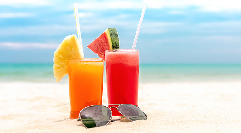 Drinks in the sand