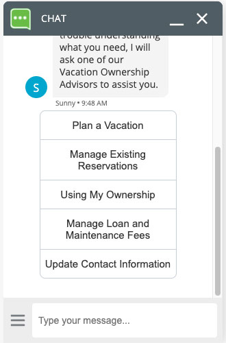 Sunny chatbot example
